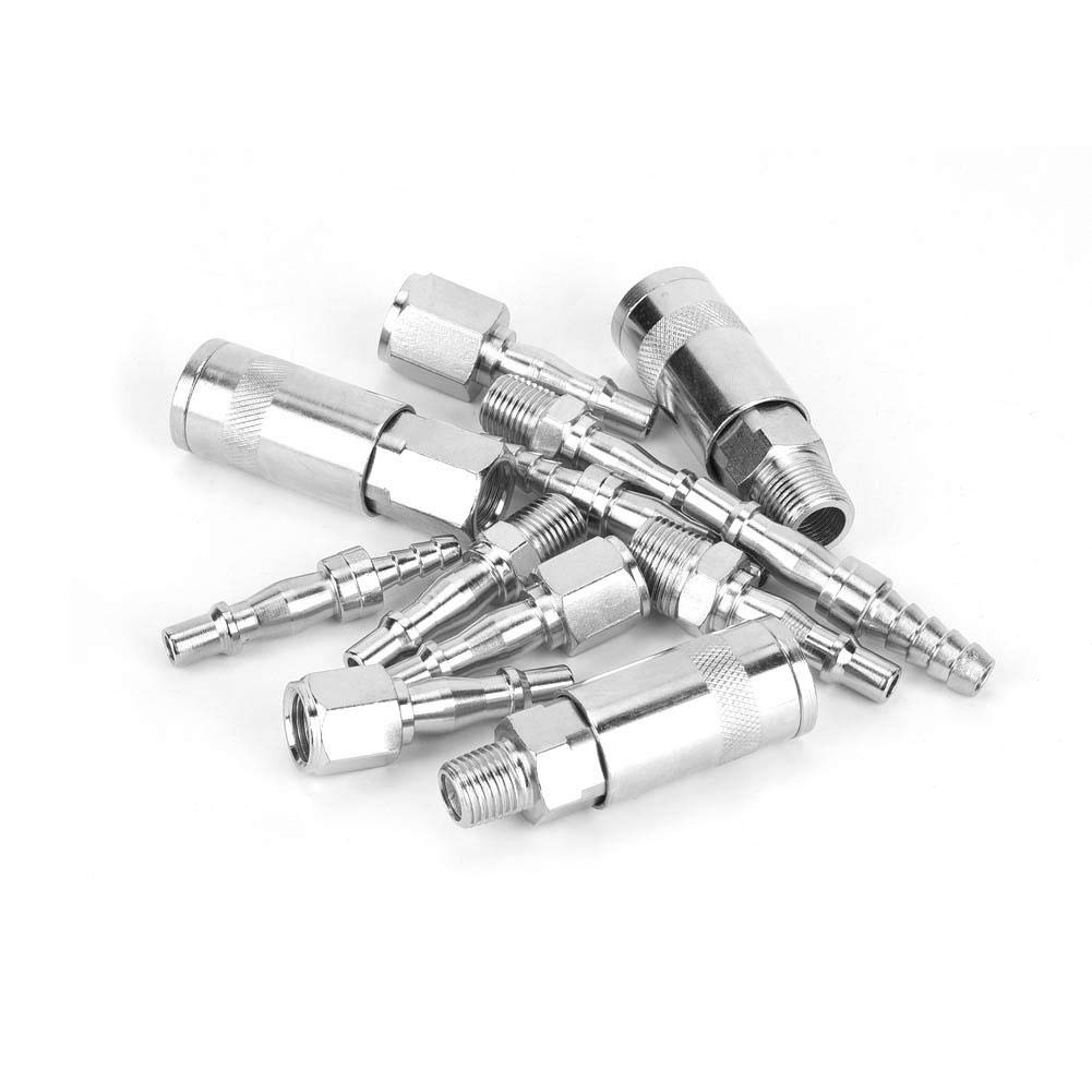 Pneumatic Quick Connector, 12Pcs BSPT 1/4in 3/8in Female/Male Thread