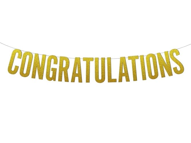 Amazon Com Congratulations Block Letters Glitter Banner Handmade