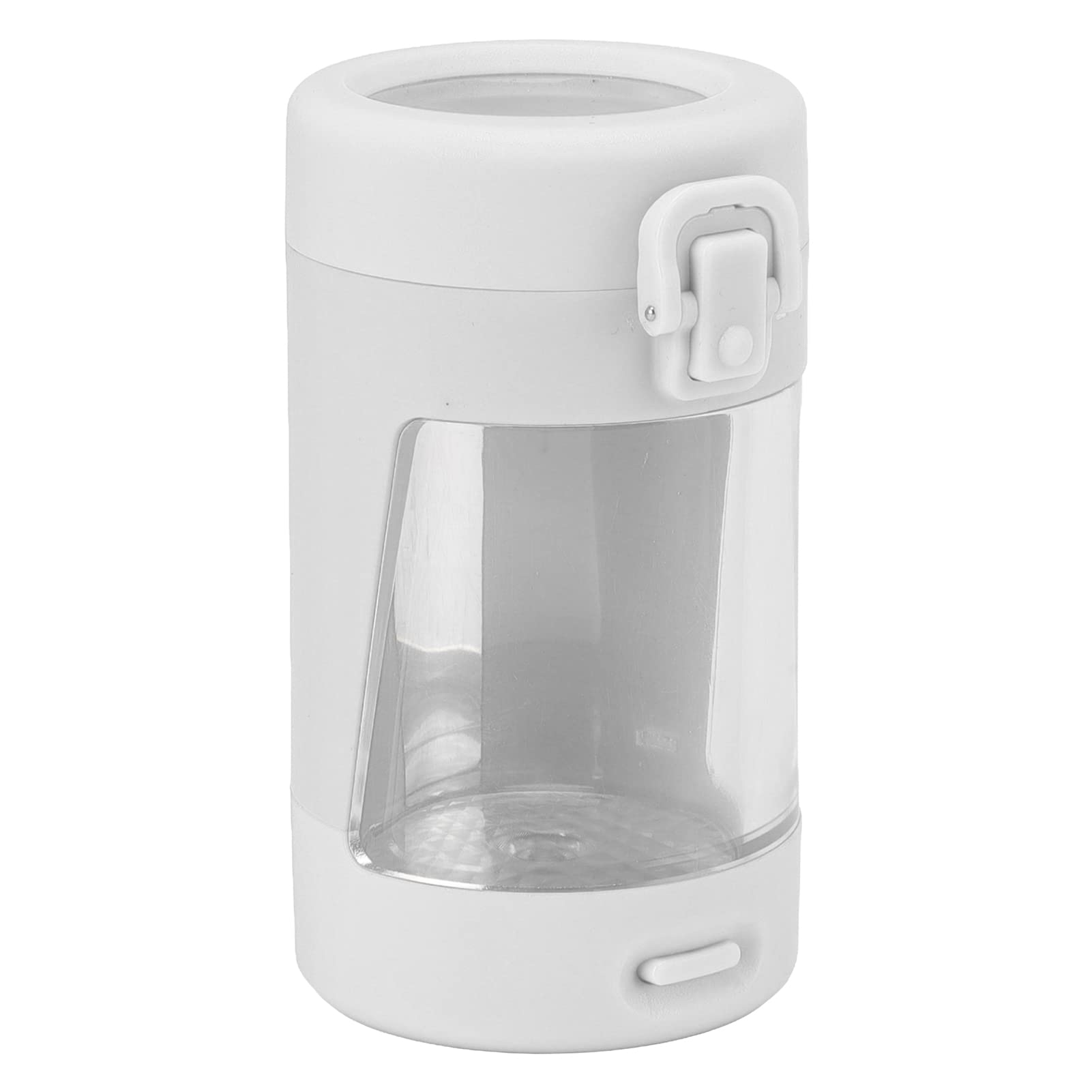 8X Magnifying Viewing Jar with LED Light, Portable Transparent Light Up Stash Jar Air Tight Storage Jar Smell Proof Container Magnified Glass Jar with Spoon & Storage Bag(White)