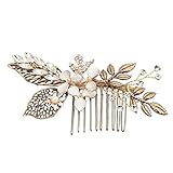 Oureamod Flower Hair Combs Wedding Hair Accessories Bridal Headpiece (Vintage leaves)