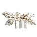 Oureamod Flower Hair Combs Wedding Hair Accessories Bridal Headpiece (Vintage leaves)