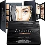 Aesthetica Cosmetics Brow Contour Kit - 15-Piece Contouring Eyebrow Makeup Palette - Includes Powders, Wax, Stencils, Spoolie/Brush Duo, Tweezers & Step-by-Step Instructions - Cruelty Free