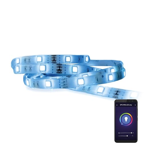 SPC Iris: Tira LED Wi-Fi de 5 M con enchufe, iluminación inteligente, luz blanca y de color RGBW,[Clase de eficiencia energética A+]