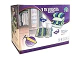 ABO Gear Vacuum Storage Bags Space Saver Bags Vacuum Sealer Bags 15pcs for Clothes Towel Blanket Storage Bags Travel Hand-Pump Included