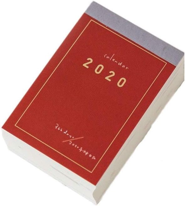 Calendars Desk Calendars Desktop Calendars 2020 Mini Desktop Paper Calendar Dual Daily Scheduler Table Planner Yearly Agenda Organizer 366 Days to Do List Planner Book Wall Calendars (Color : Red)