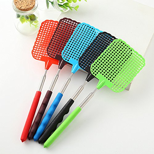 yodaliy Fly Swatter Fly Killer, Manual Adjustable SWAT Pest Control, Telescopic Fly Swatter Extendible Bug Wasp Bee Mosquito Killer, 11.02"- 28.74" Long Stainless Steel Handle Plastic Fly Swatters - Thumbnail 7