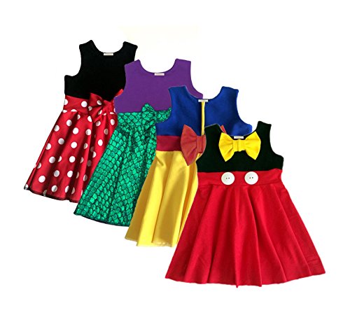 Girls Mermaid dress girls summer dresses kids cartoon dresses children 3-8 years