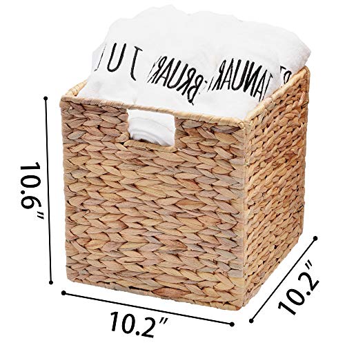 StorageWorks Wicker Baskets for Storage with Liners, Water Hyacinth