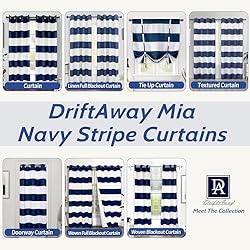 DriftAway Navy Stripe Room Darkening Window
