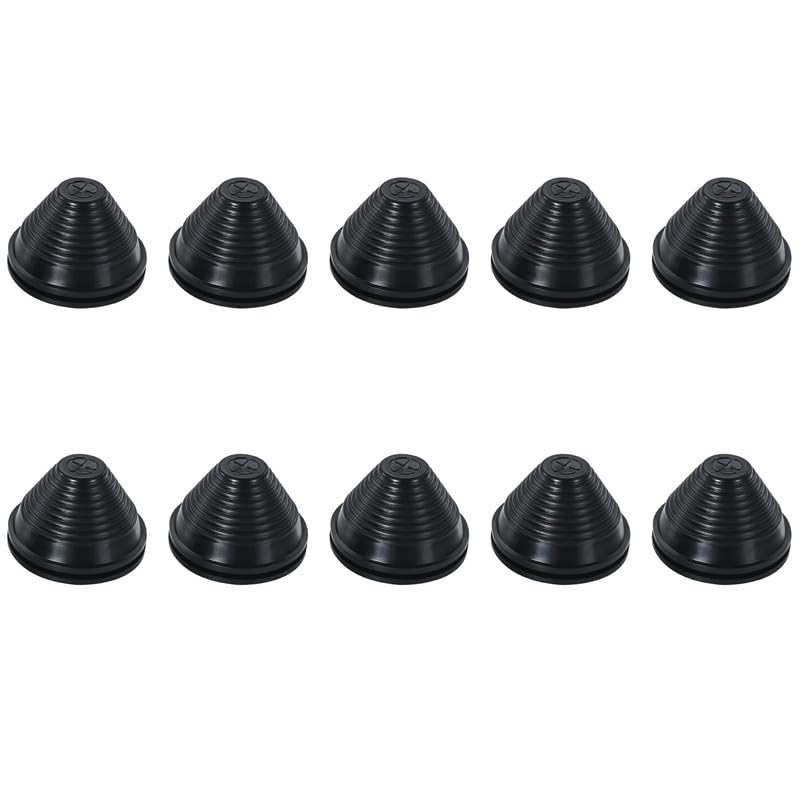 50mm Rubber Grommet, 10 Pcs Tower Shaped Grommets, Wire Tidies Organizer Management Grommets for Table, Desk, Machine, Black
