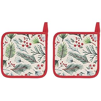 Now Designs Potholders, Set of Two, Bough & Berry Potholder