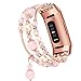 V-MORO Pink Band Compatible with Fitbit Charge 3/3 SE Bands Rose Gold Women Fashion Handmade Jewelry Bracelet Elastic Stretchy Faux Pearl Bead Wristband Replacement for Fitbit Charge 3/3 SE Smartwatch