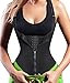 Junlan One Zipper With 3 Row Of Hooks Waist Trainer Cincher Body Shaper Girlde Vest Fat Burner (S, Black)