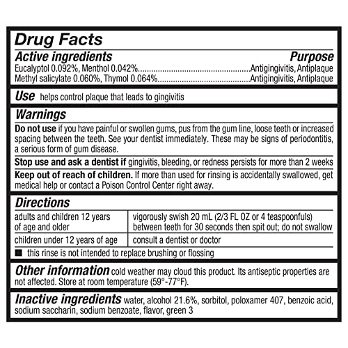 AMAZON BASICS ANTISEPTIC MOUTHWASH, BLUE MINT, FIGHTS BAD BREATH, PLAQUE AND GINGIVITIS, 1 LITER, 33.8 FL OZ, 1-PACK (PREVIOUSLY SOLIMO)