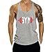 InleaderStyle Men's Gym Cotton Tank Tops Muscle Stringer Tank Tops -Gy-S