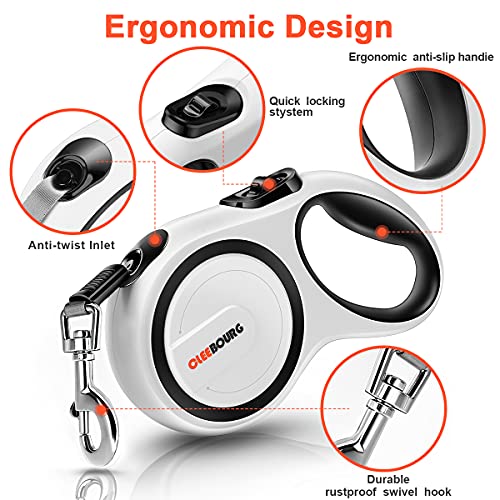 Upgraded Retractable Dog Leash, Heavy Duty Pet Walking Leash with Anti-Slip Handle, 16ft Strong Nylon Tape for Medium… - Image 4