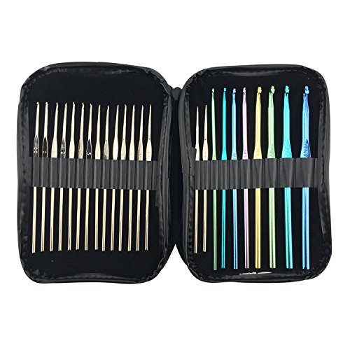 1 LAYOER+Aluminum+Crochet+Knitting+Needles