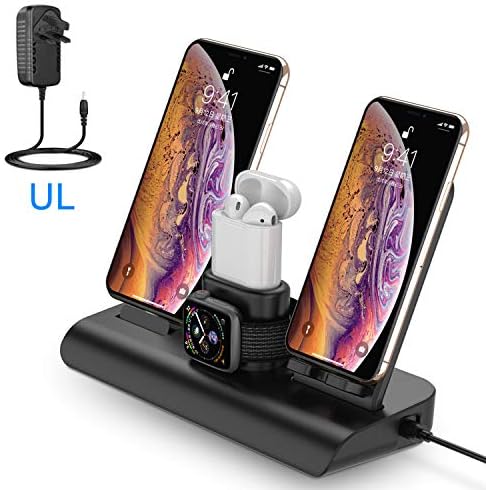 4 in 1 Charging Stand Wireless Charger for Smart Watch , Wireless Charging Pad Stand for Phone, Charger Dock Station Holder for Smart Watch Charger Series 4/3/2/1/Phone Xs/X Max/XR/X/8/8Plus/6/Air Pod