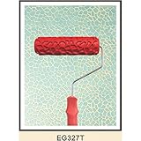 7Inch Embossed Moire Painting Roller with Plastic Handle for Wall Decoration