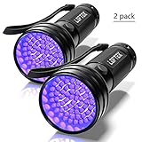 LOFTEK Adjustable Focus Pocket-Sized 395 nm Ultra Violet UV Flashlight, Pet Urine & Stain Detector, 3xAAA Batteries Included