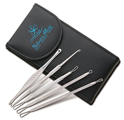 Nature s Allure Blackhead and Pimple Remover Kit with Snap case and Mirror, (5 Pieces)