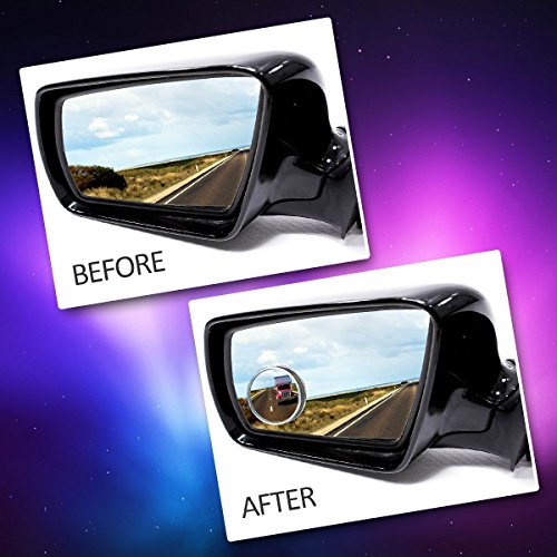 image for Car Round Blind Spot Mirror-Zone Tech Thin Universal Fit-2 inch Stick 