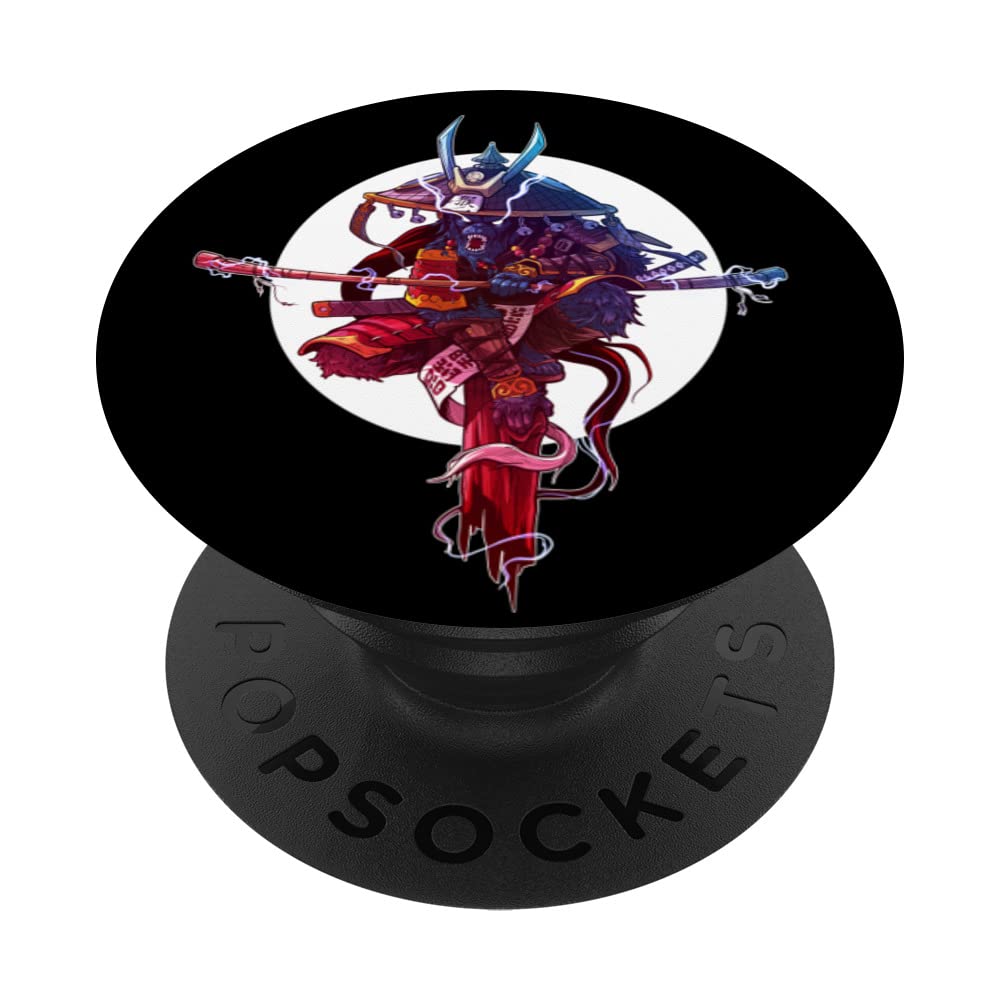 Ape Samurai Ninja Warrior Moon City Art Design PopSockets Swappable PopGrip