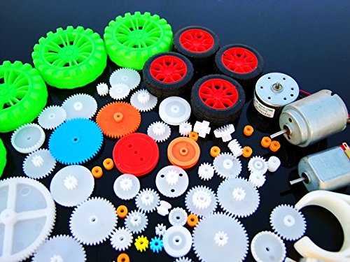 DIKAVS 69 kinds of toy motor spindle gear package (90PCS) toy robot high-speed motor DIY gearbox model accessories (DI toy car)