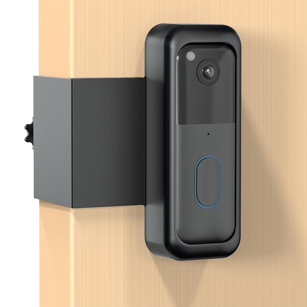 Photo 1 of Blink Doorbell Mount, Anti-Theft Blink Video Doorbell Door Mount Bracket No Drilling, Not Block Doorbell Motion Sensor, Easy to Install, Fit for Blink Doorbell Camera (Black)