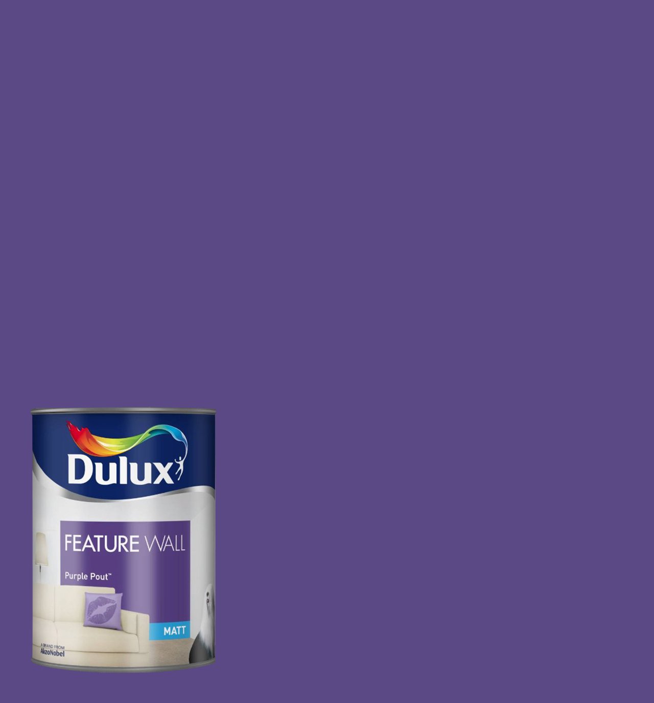 Dulux Matt Paint for Walls Feature, 1.25 L Purple Pout eBay