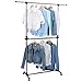 SONGMICS Adjustable Double Rods Garment Rack Rolling Hanging Clothes Racks with Brake Wheels ULLR41B
