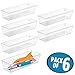 mDesign Plastic Kitchen Cabinet Drawer Organizer Tray - Utensil and Tool Storage Bin - 9 Inch Long Pantry and Kitchen Drawer Organization for Cutlery and Gadgets - Mesa Collection - 6 Pack - Clear