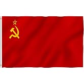 Anley Fly Breeze 3x5 Foot Soviet Union Flag - Vivid Color and Fade proof - Canvas Header and Double Stitched - Union of Soviet Socialist Republics National Flags with Brass Grommets 3 X 5 Ft