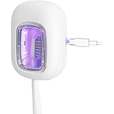ELMWAY UV Toothbrush Covers Case and Holder,Dual UVC Light(2X Stronger), Clear Window,Toothbrush Cleaner Portable Brush Cover and Travel Case Fits Most Electric and Manual Toothbrushes
