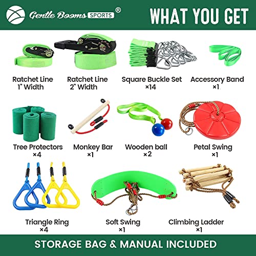 Set Ninja Warrior Per Bambini - 14 Ostacoli Con Slackline, Monkey Bars E Altalene - Foto 5