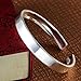 Merdia Women's S999 Sterling Silver Bangle Cuff Bracelet Polished Surface 27g for Gift