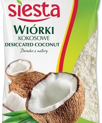 Siesta Polish Shredded Desiccated Coconut Wiorki Kokosowe 3.17oz 90g Bag
