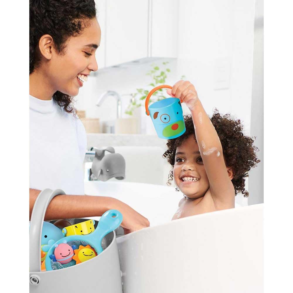 Skip Hop Zoo Stack and Pour Buckets, Rinse Cups, Multi