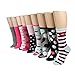 Betsey Johnson Women's 9 Pack Fashion Dot Lips Crew Gift Box, Assorted, 9-11