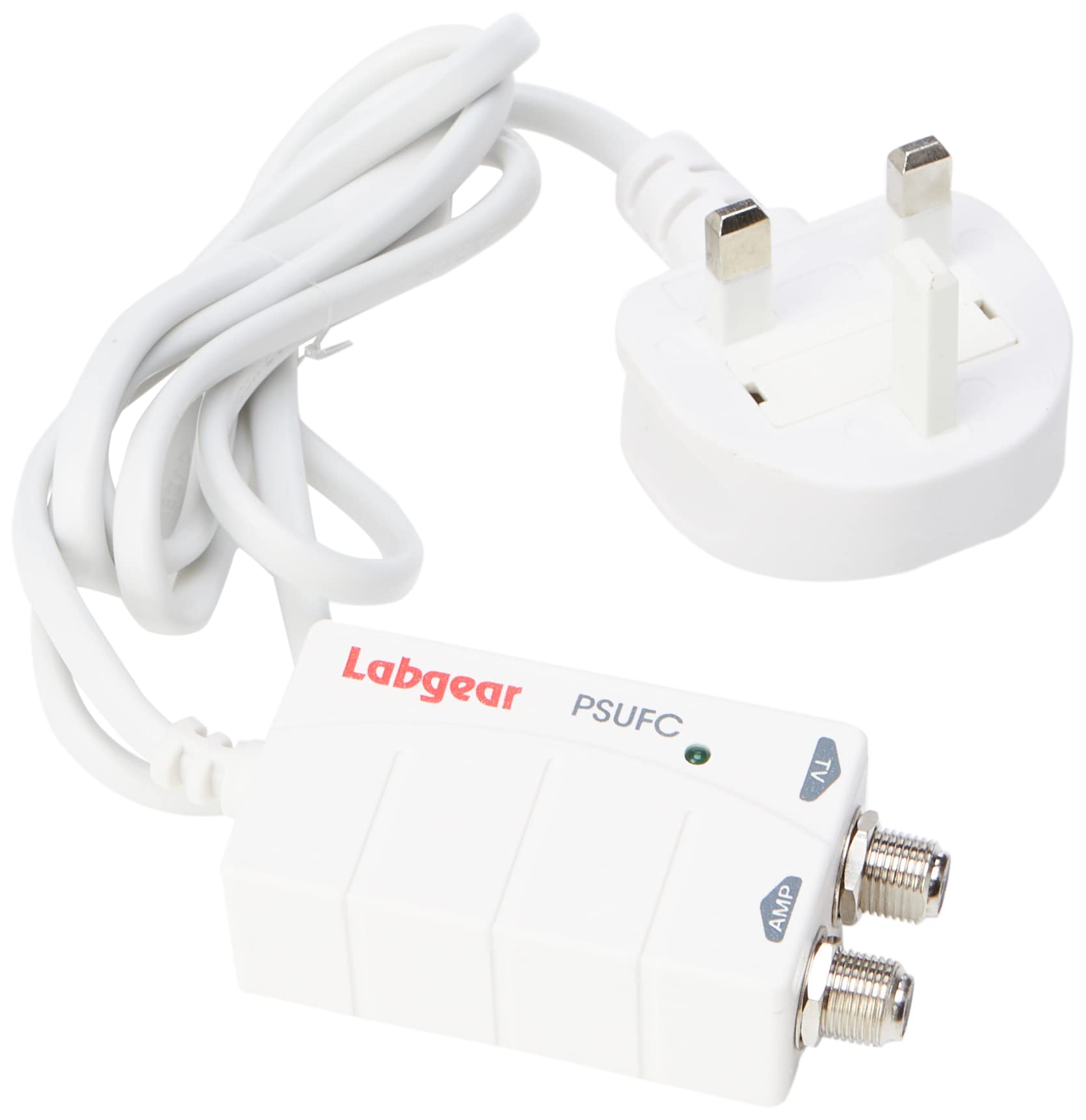 Labgear PSUFC 12V 300mA Fully Screened Power Supply for Masthead Amplifiers Low Noise TV Aerial PSU with F-Type Connector, UK Plug