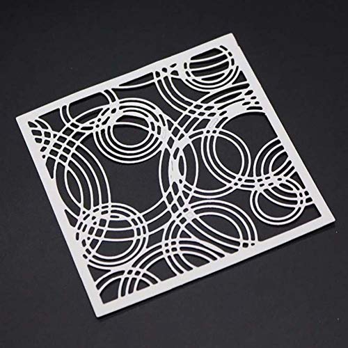 AkoMatial Cutting Dies,Circle Background Embossing Cutting Dies Tool Stencil Template Mold Card Making Scrapbook Album Paper Card Craft,Metal - Thumbnail 3