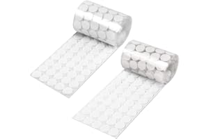 HOMPIE Self Adhesive Dots,350pcs(175 Pairs) 0.59 Inch Diameter Strong Sticky Back Hook Nylon, 15mm Loop Strips with Waterproof Glue Tapes, Perfect for School Classroom,Office, Home(White)