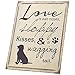Barnyard Designs Retro Vintage Metal Tin Bar Sign, Decorative Wall Art Signage, Primitive Farmhouse Country Kitchen Home Décor (Love is)