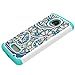 LEEGU Case for Moto Z Play Droid,Shock Absorption Dual Layer Heavy Duty Protective Silicone Plastic Cover Case for Motorola Moto Z Play Droid - Blue Flower