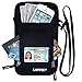 Neck Wallet Travel Pouch RFID Blocking, Money Credit Card Passport Holder with Neck Strap, Anti-Theft Security Traveling Pouch for Women, Men, Kids, Waterproof (Black)