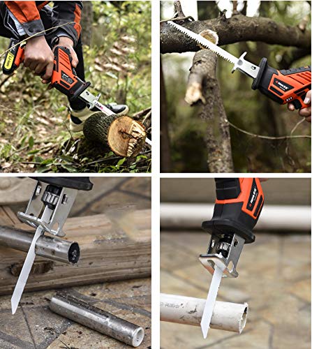 WUAZ 21V Säbelsäge, Schnurloses Säge, 15 mm Hublänge, Schnellladegerät, 6 Sägeblätter für Holz und Metallschneider… – Bild 7