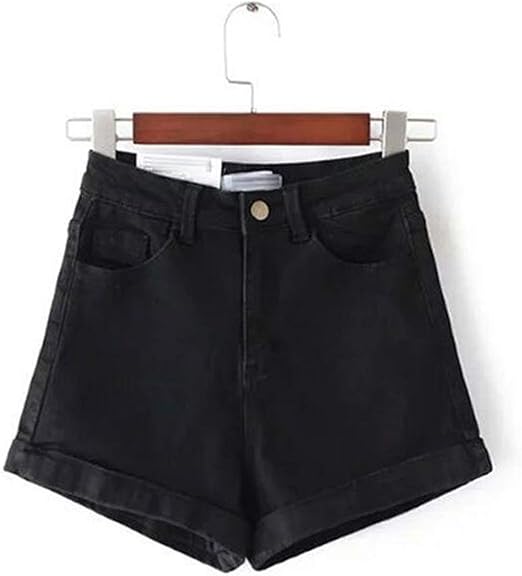 womens denim shorts black