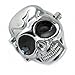 Youyoupifa Cool Design Skull Case Flip Quartz Ring Watch (Silver)