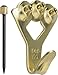 OOK 50918 Professional Picture Hangers, Reusable Art Hooks, Padded, Brass, 5lbs - 100lbs (Hangs 12 Pictures)