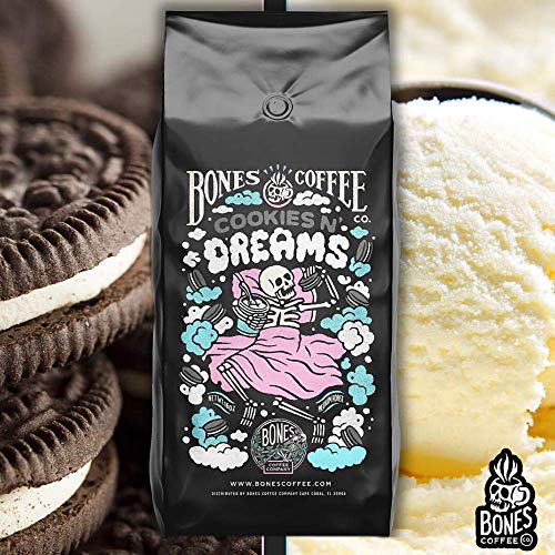 Bones Coffee Company Flavored Coffee Beans, Cookies N Dreams Ground